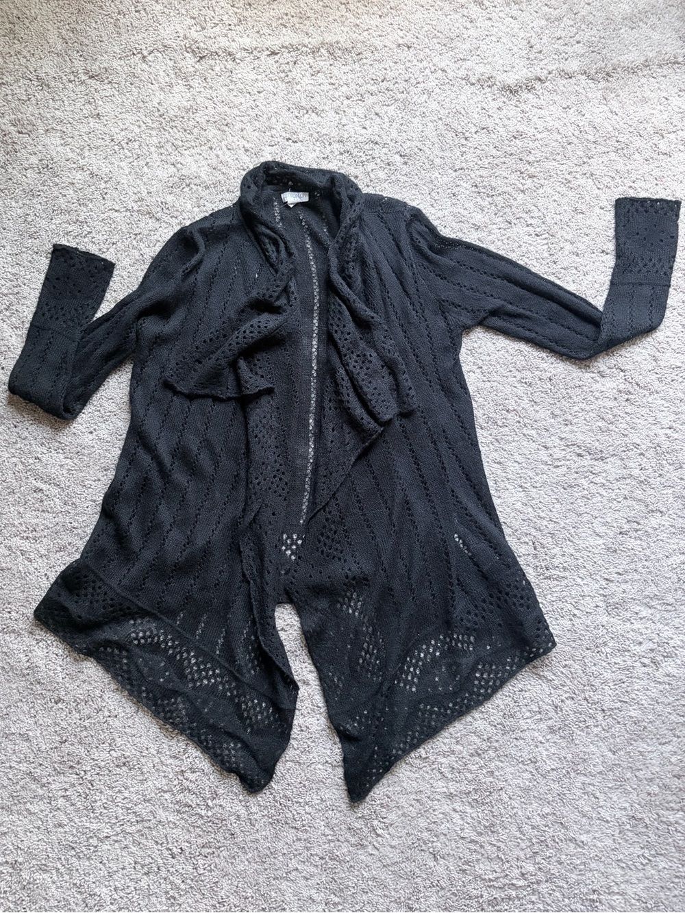 Open-Front Knit Cardigan Sweater